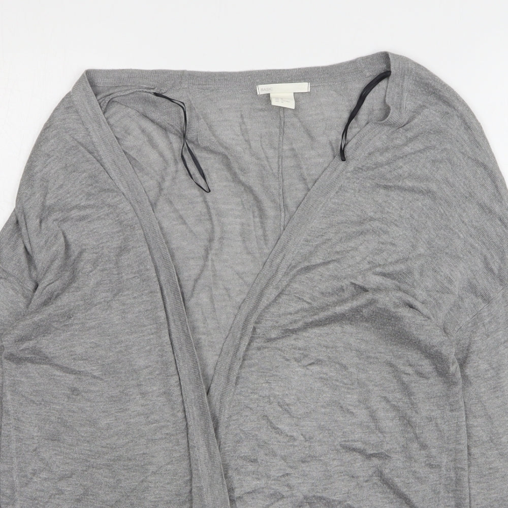 H&M Womens Grey V-Neck Acrylic Cardigan Jumper Size M