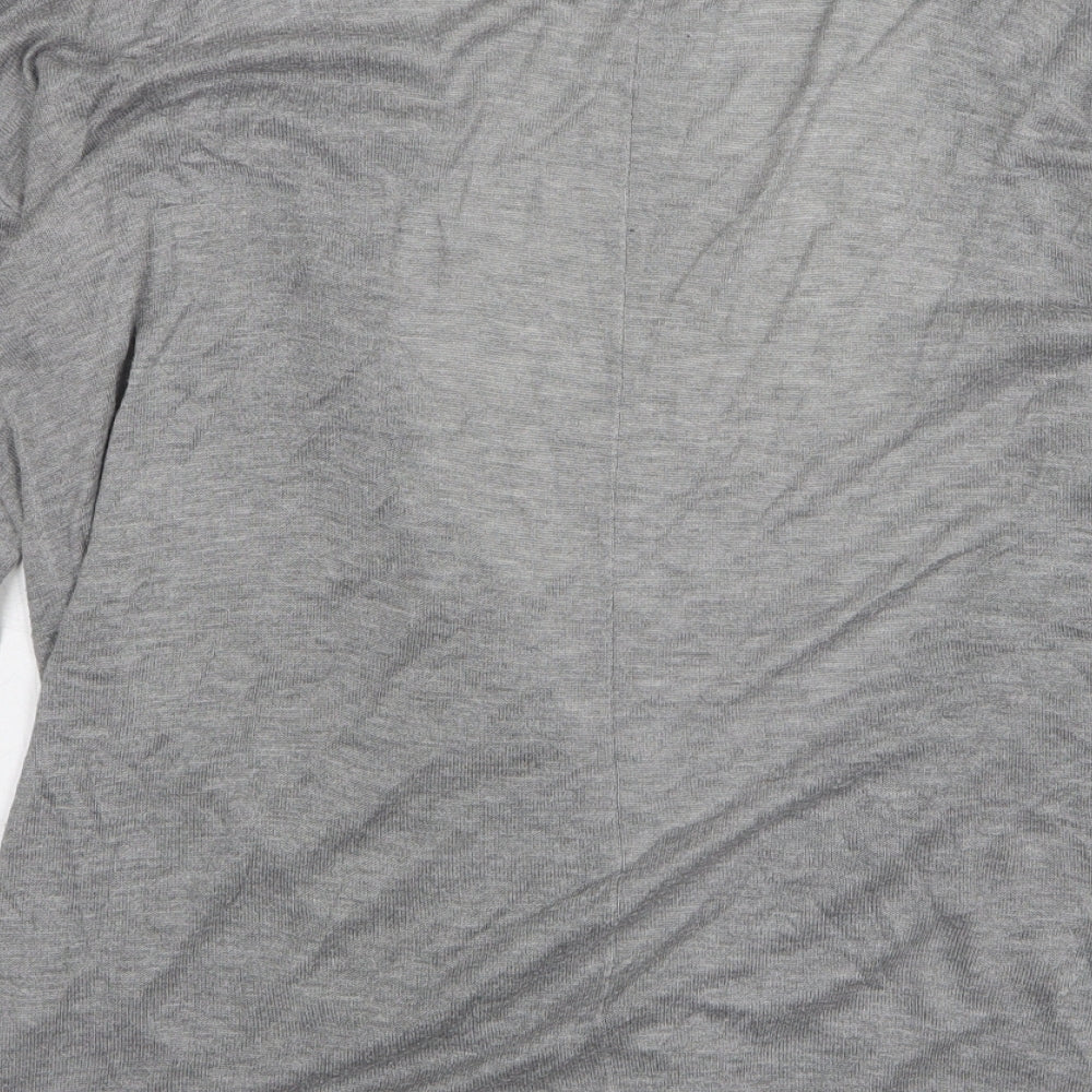 H&M Womens Grey V-Neck Acrylic Cardigan Jumper Size M