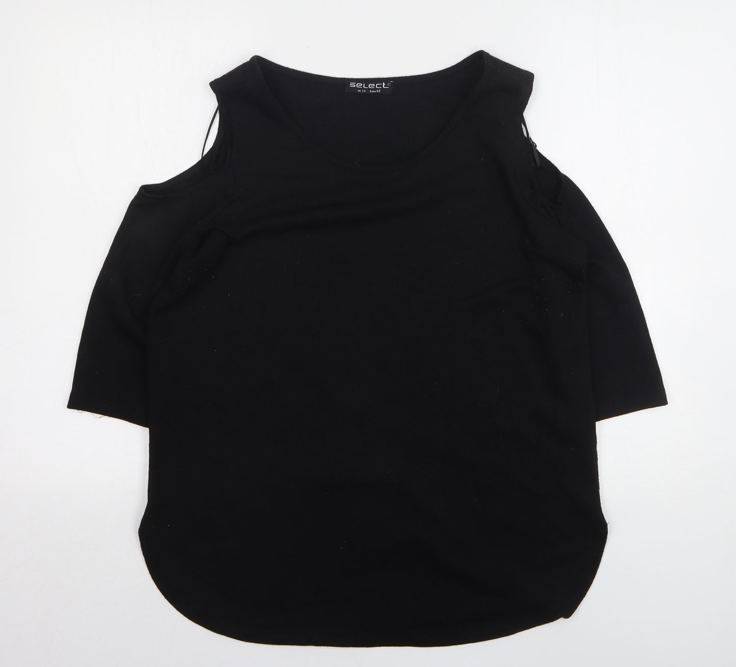 Select Womens Black Round Neck Polyester Pullover Jumper Size 14