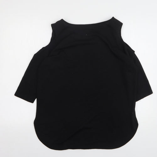Select Womens Black Round Neck Polyester Pullover Jumper Size 14