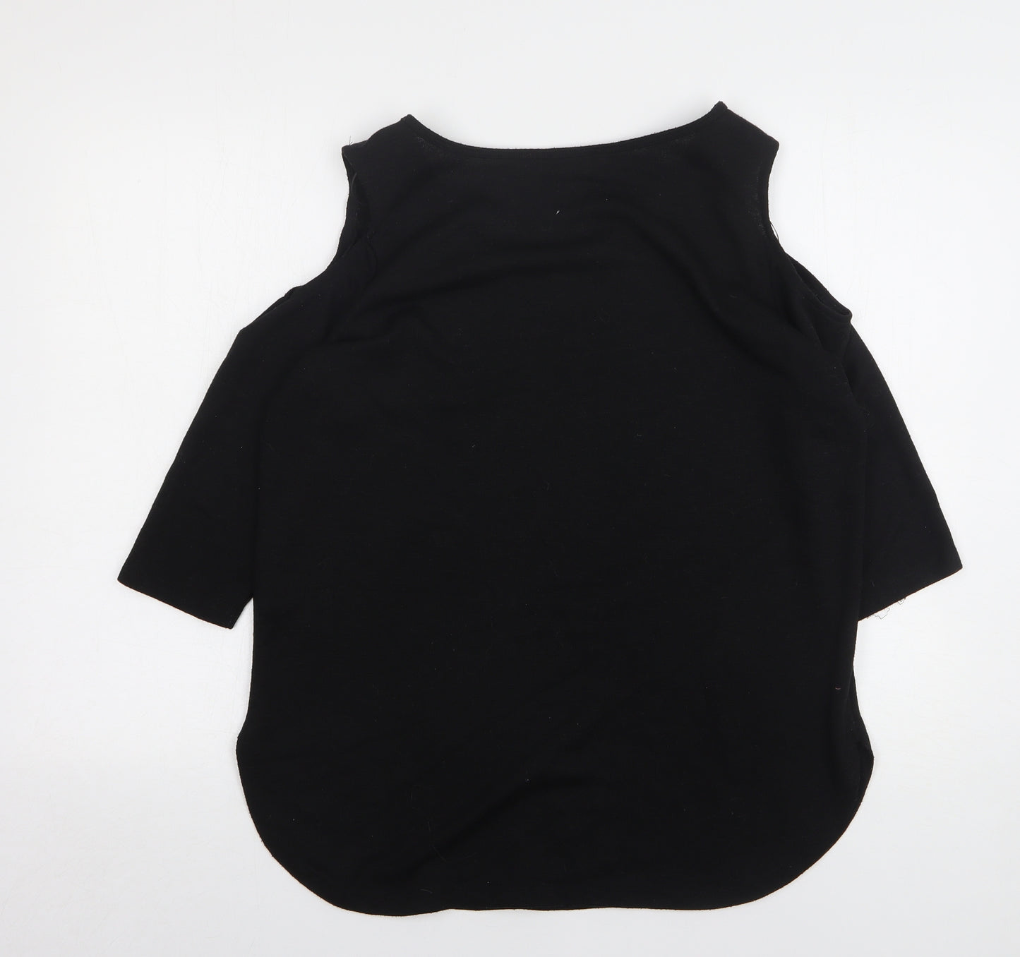 Select Womens Black Round Neck Polyester Pullover Jumper Size 14