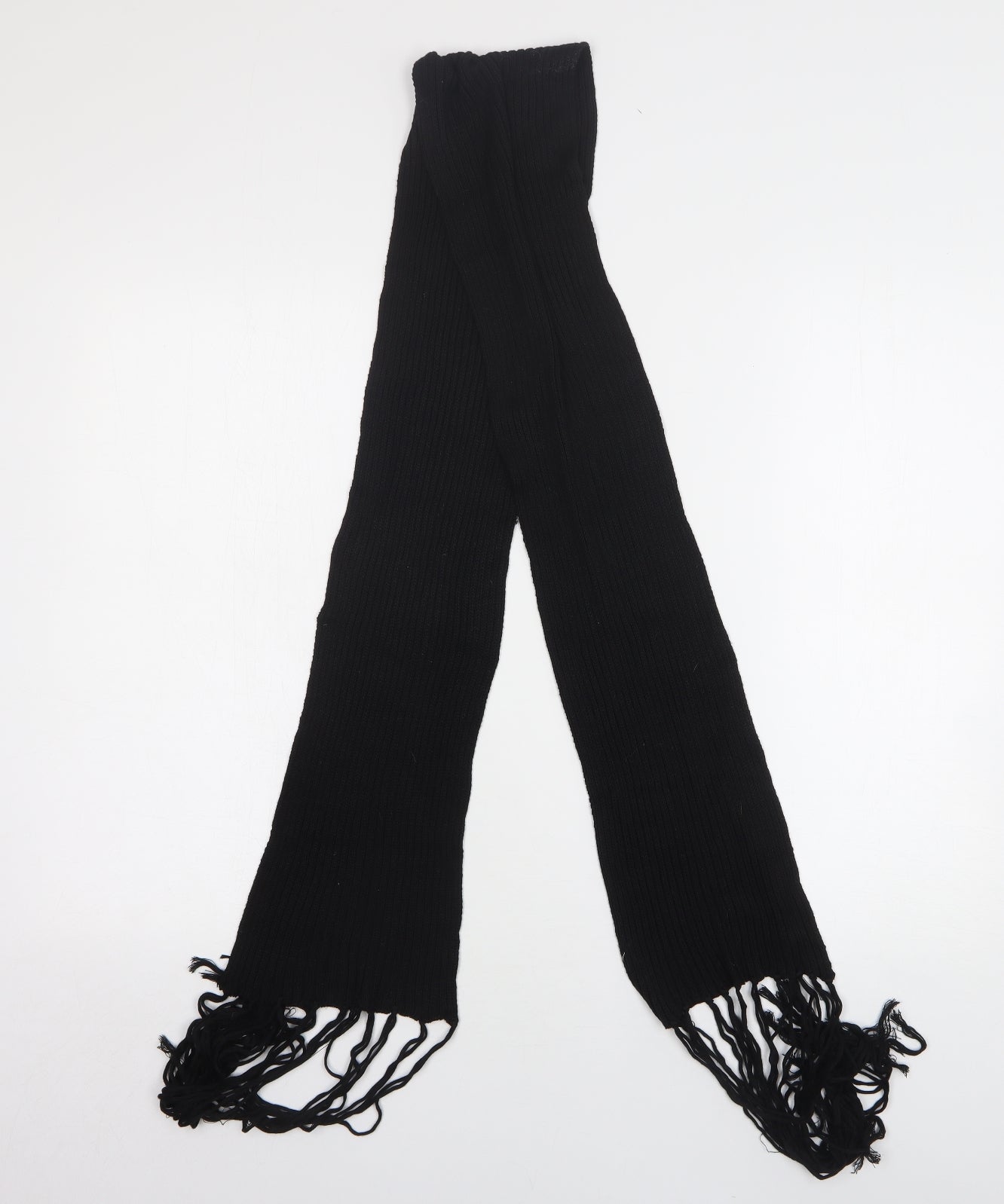 Preworn Womens Black Polyester Scarf