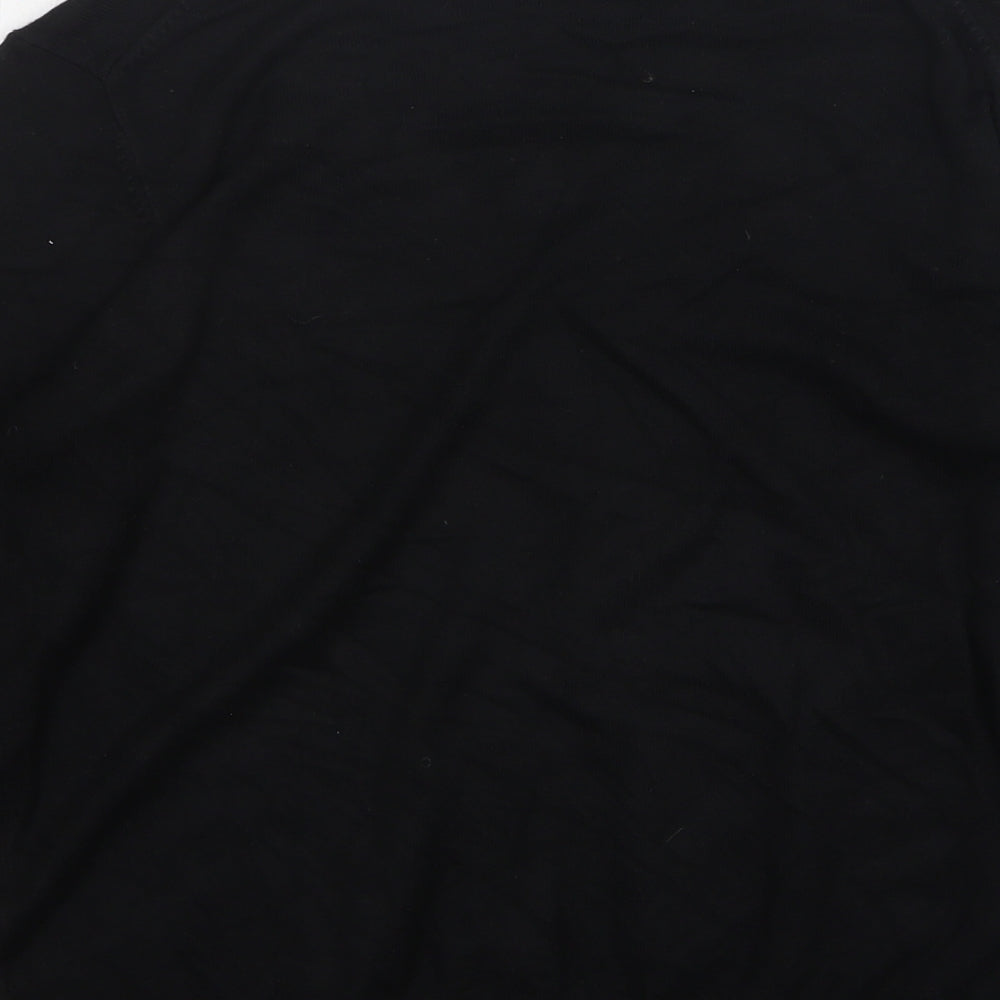 Marks and Spencer Womens Black V-Neck Viscose Pullover Jumper Size 14