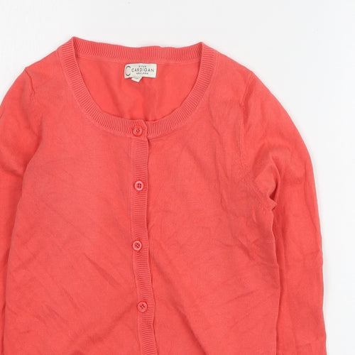 New Look Womens Pink Round Neck Cotton Cardigan Jumper Size 10