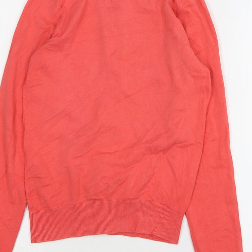 New Look Womens Pink Round Neck Cotton Cardigan Jumper Size 10