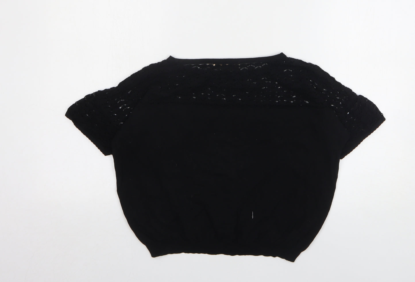 NEXT Womens Black Round Neck Polyester Pullover Jumper Size 12