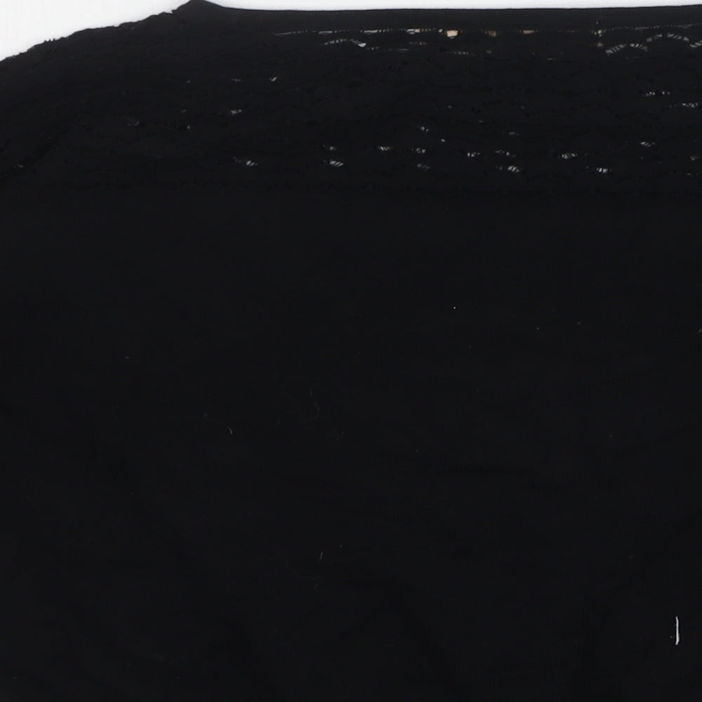 NEXT Womens Black Round Neck Polyester Pullover Jumper Size 12