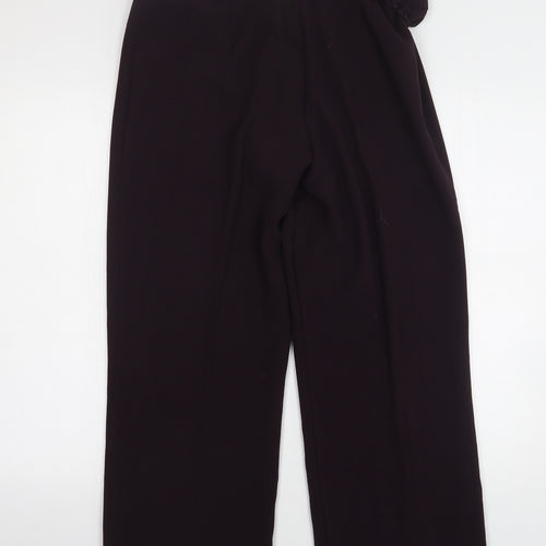 BHS Womens Purple Polyester Trousers Size 14 L28 in Regular