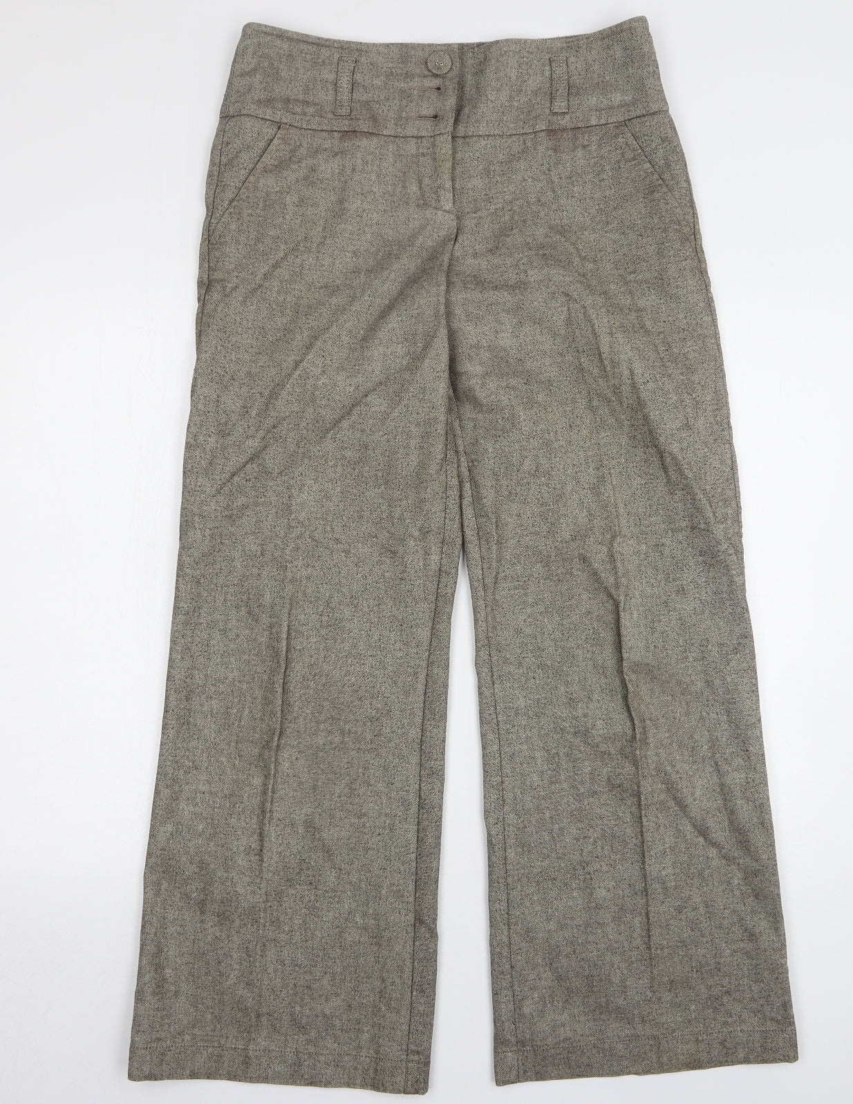 Per Una Womens Beige Cotton Trousers Size 12 L32 in Regular