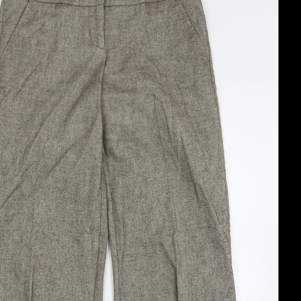 Per Una Womens Beige Cotton Trousers Size 12 L32 in Regular