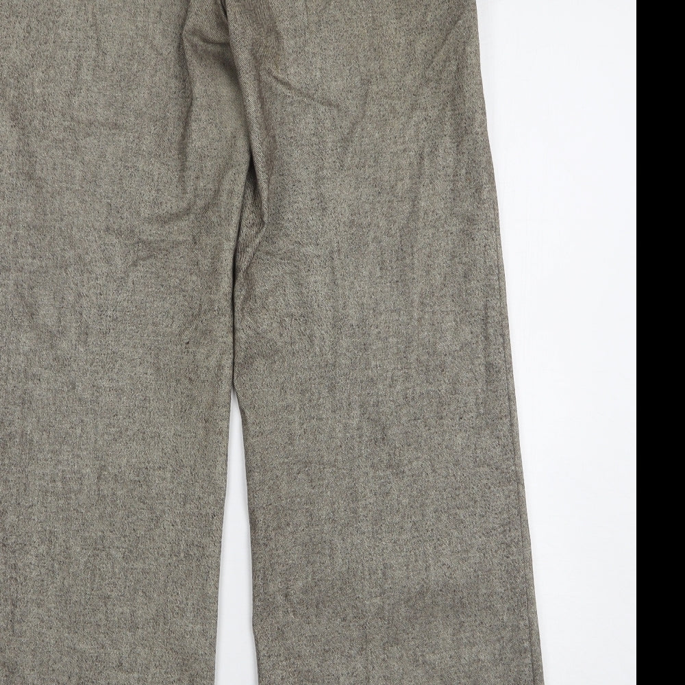 Per Una Womens Beige Cotton Trousers Size 12 L32 in Regular