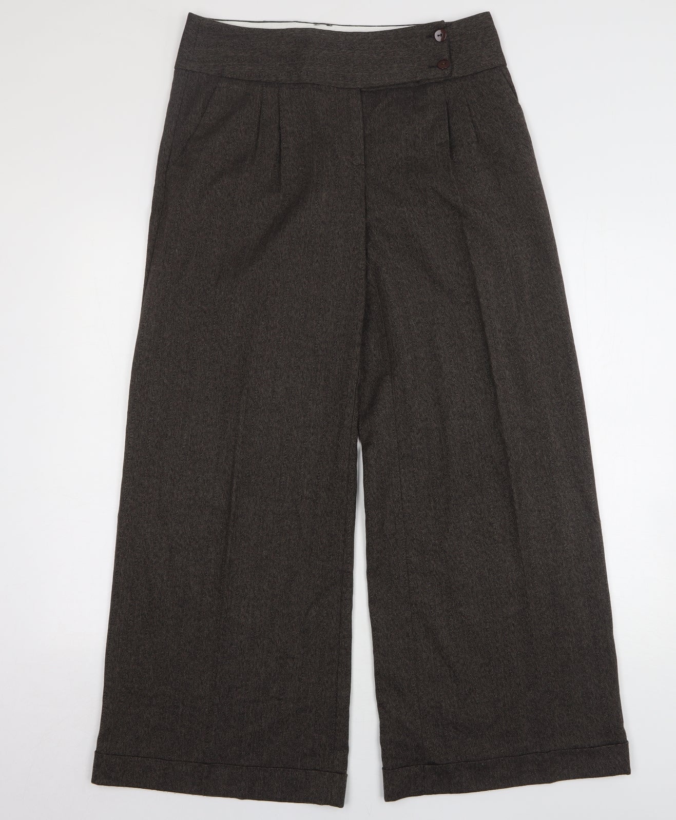 Love Label Womens Brown Polyester Trousers Size 10 L31 in Regular