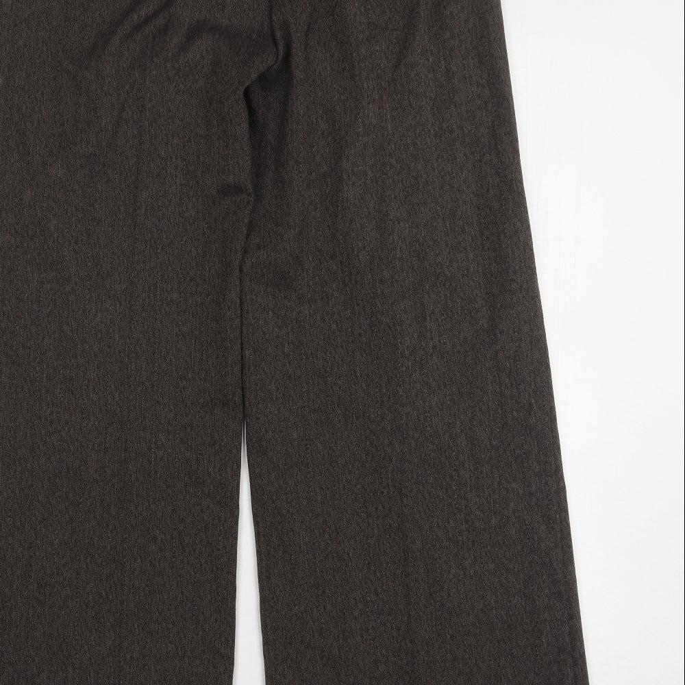 Love Label Womens Brown Polyester Trousers Size 10 L31 in Regular