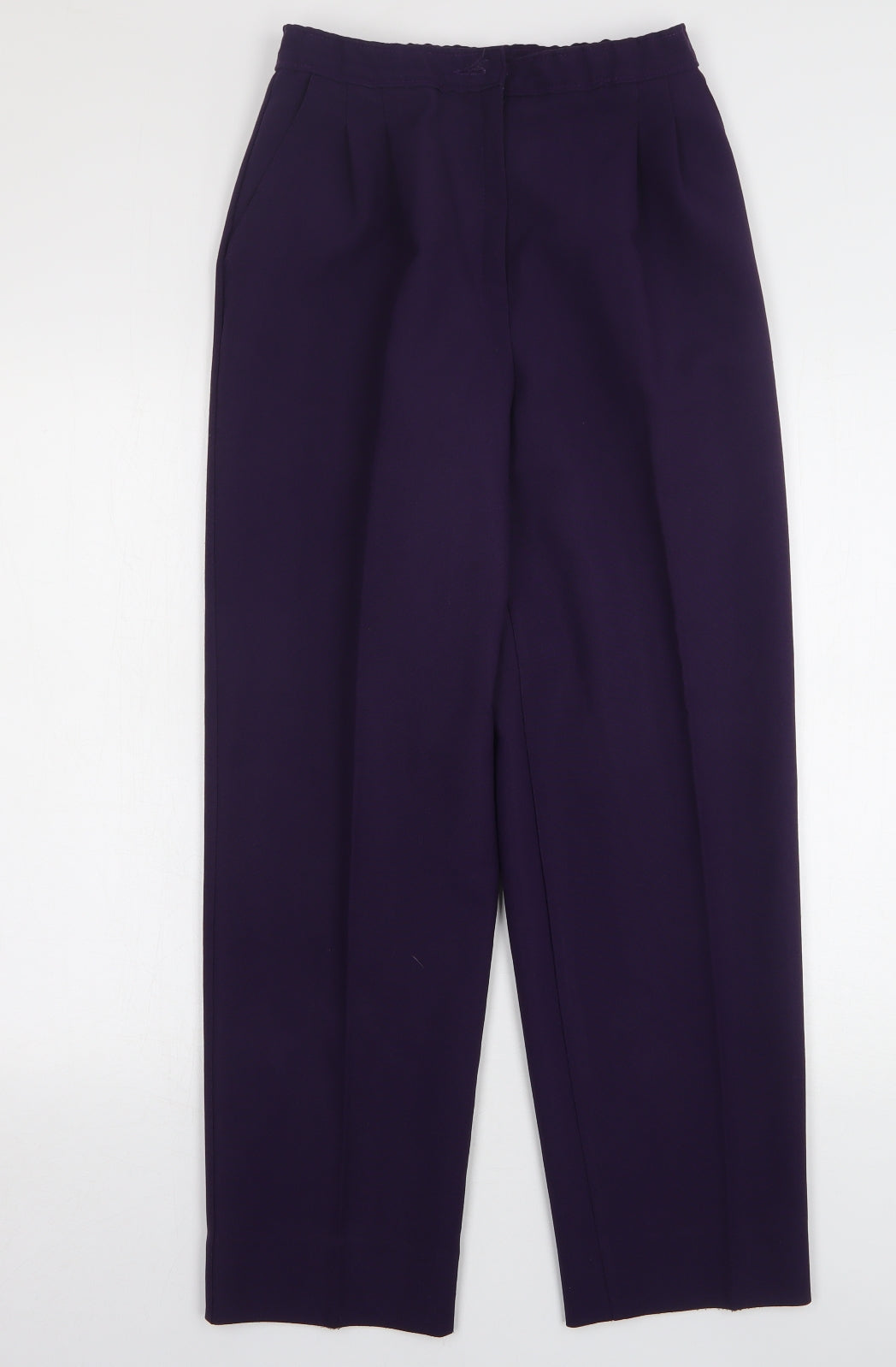 St Michael Womens Purple Polyester Trousers Size 12 L28 in Regular