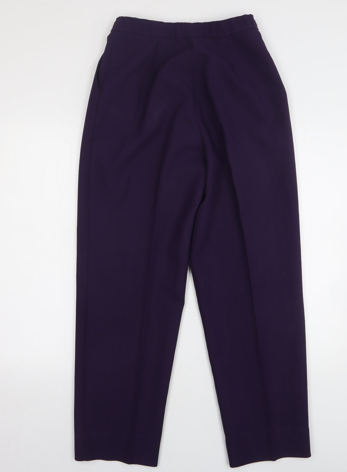 St Michael Womens Purple Polyester Trousers Size 12 L28 in Regular