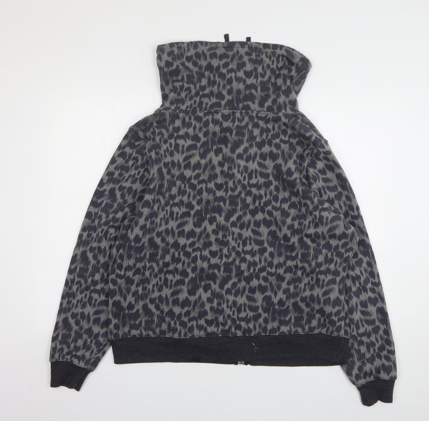 Marks and Spencer Womens Grey Animal Print Cotton Full Zip Sweatshirt Size 22