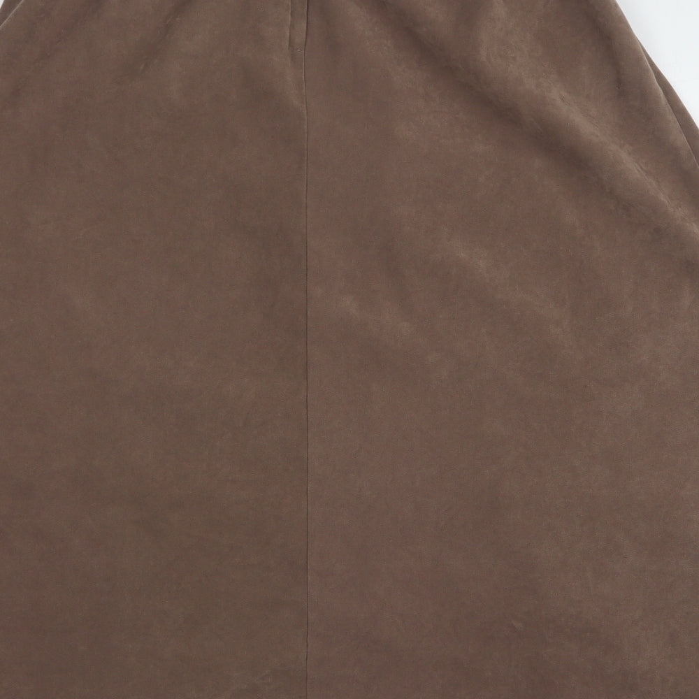 Preworn Womens Brown Polyester A-Line Skirt Size 26