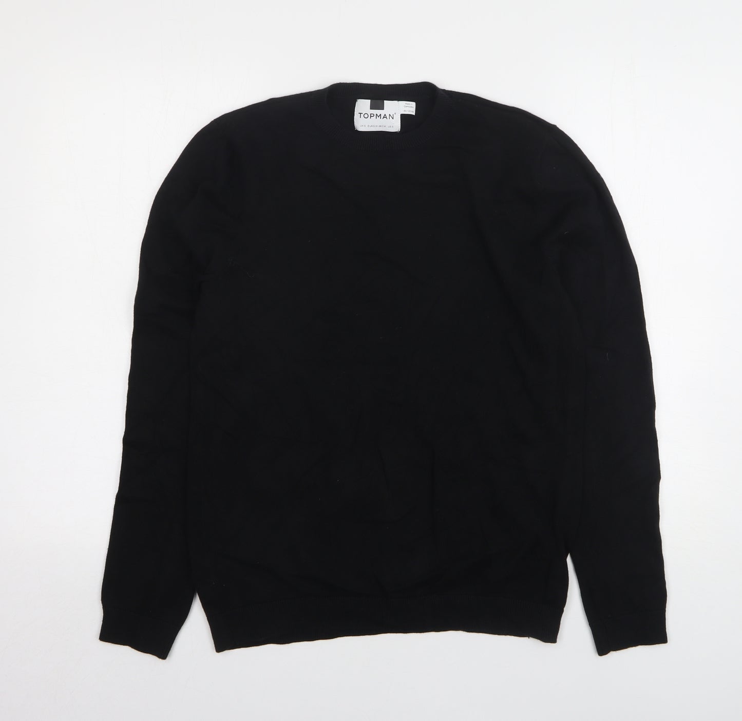 Topman Womens Black Round Neck Cotton Pullover Jumper Size S