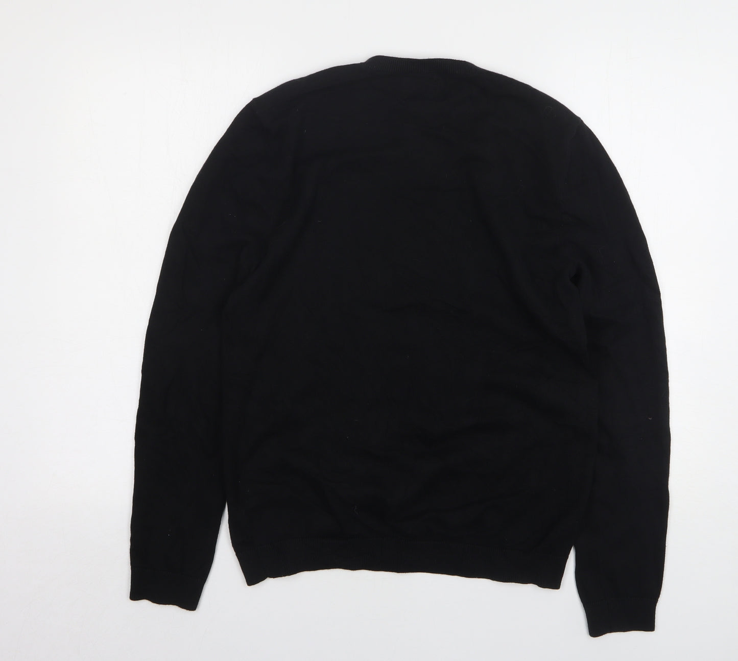 Topman Womens Black Round Neck Cotton Pullover Jumper Size S