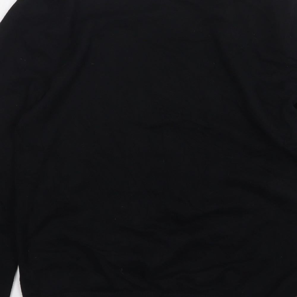 Topman Womens Black Round Neck Cotton Pullover Jumper Size S