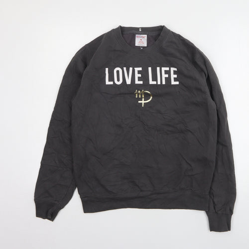 Rock on Ruby Womens Grey Cotton Pullover Sweatshirt Size S - Love Life