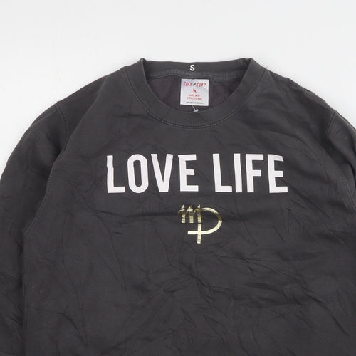 Rock on Ruby Womens Grey Cotton Pullover Sweatshirt Size S - Love Life