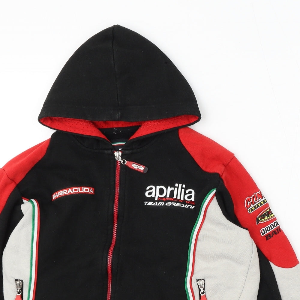 Aprilia Boys Multicoloured Geometric Cotton Pullover Hoodie Size 9 Years