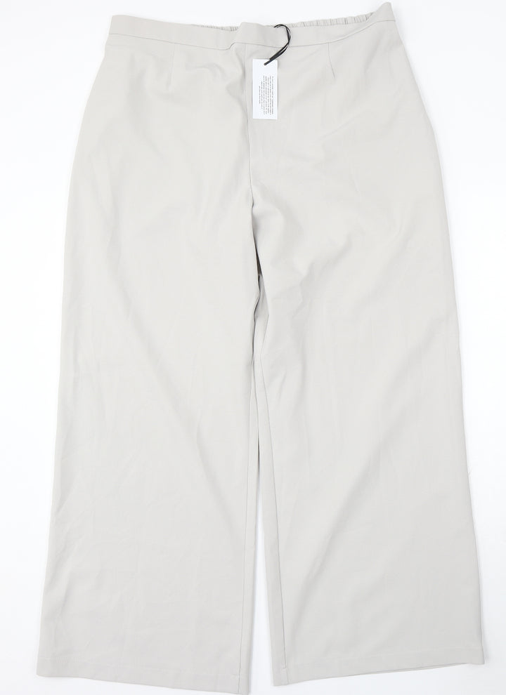 Nightingales Womens Grey Polyester Trousers Size 38 L30 in Regular