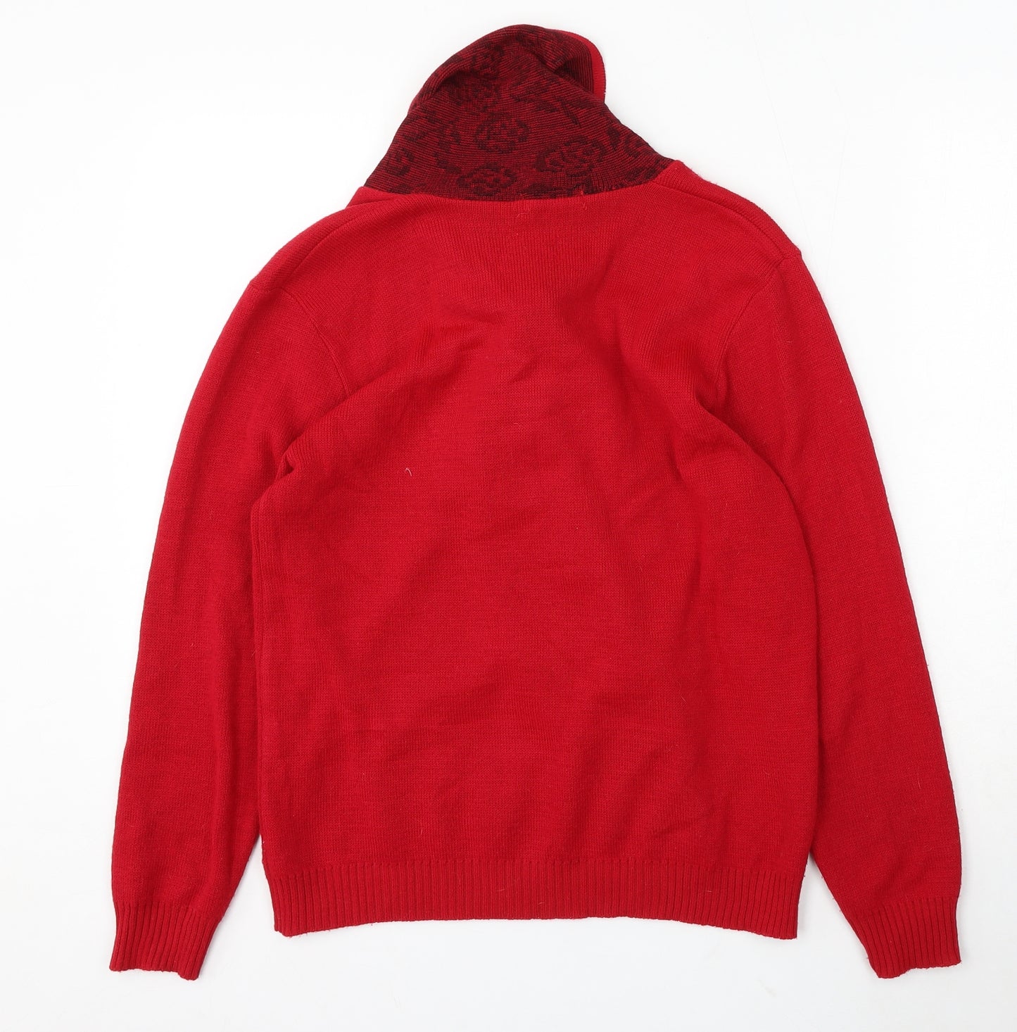 Hand to Hand Womens Red Roll Neck Acrylic Pullover Jumper Size S