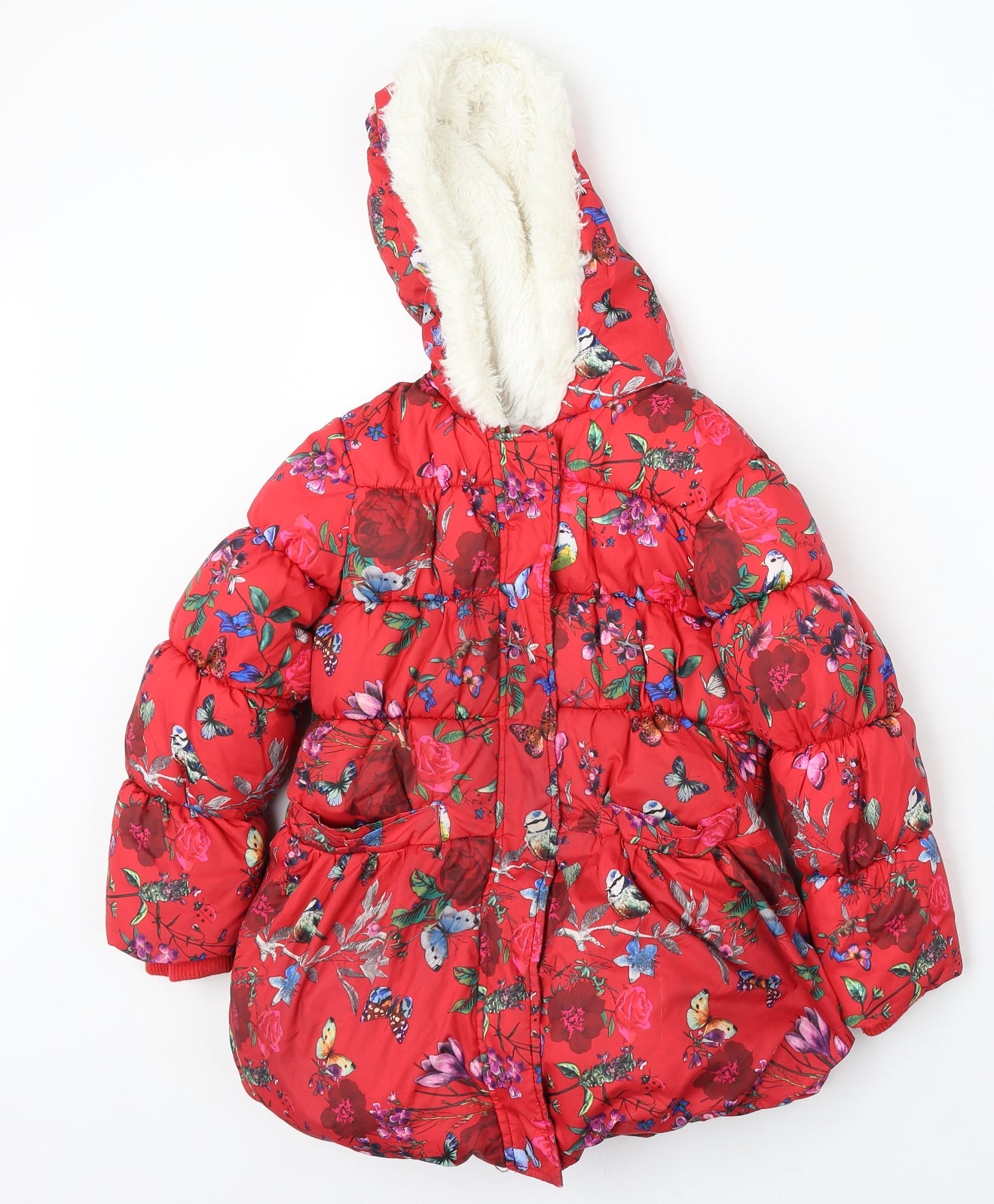 Marks and Spencer Girls Multicoloured Geometric Jacket Size 6-7 Years Zip