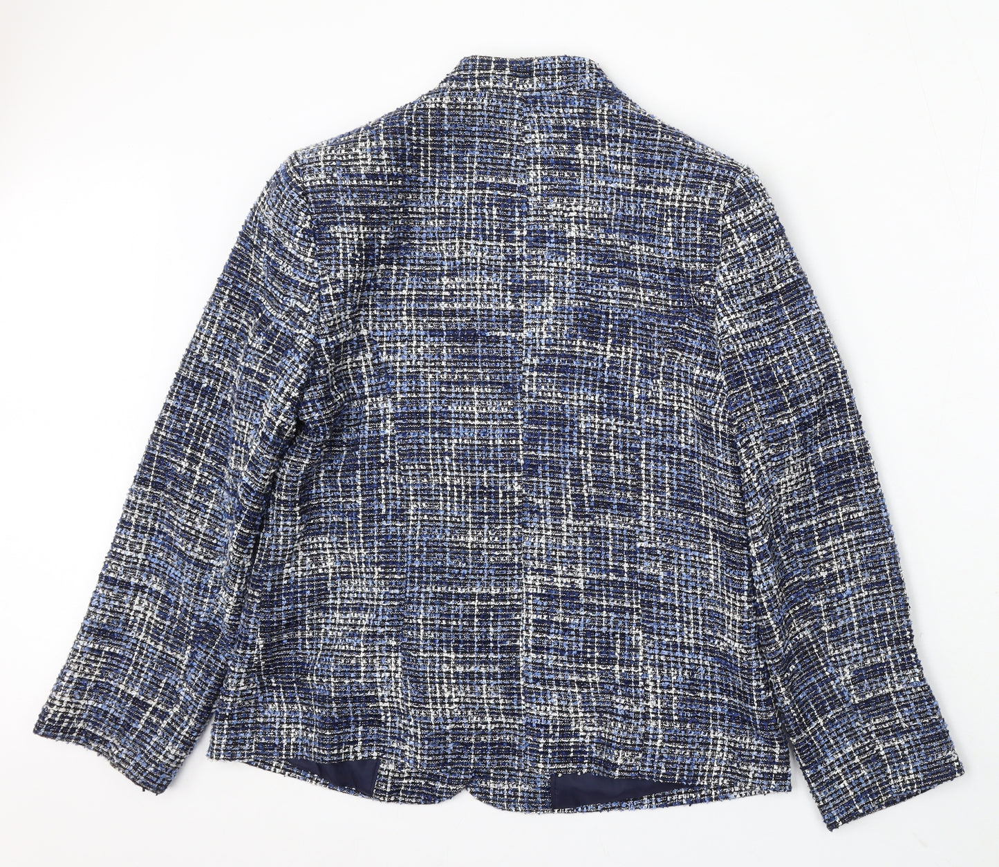 Honor Milburn Womens Blue Geometric Acrylic Jacket Blazer Size 12