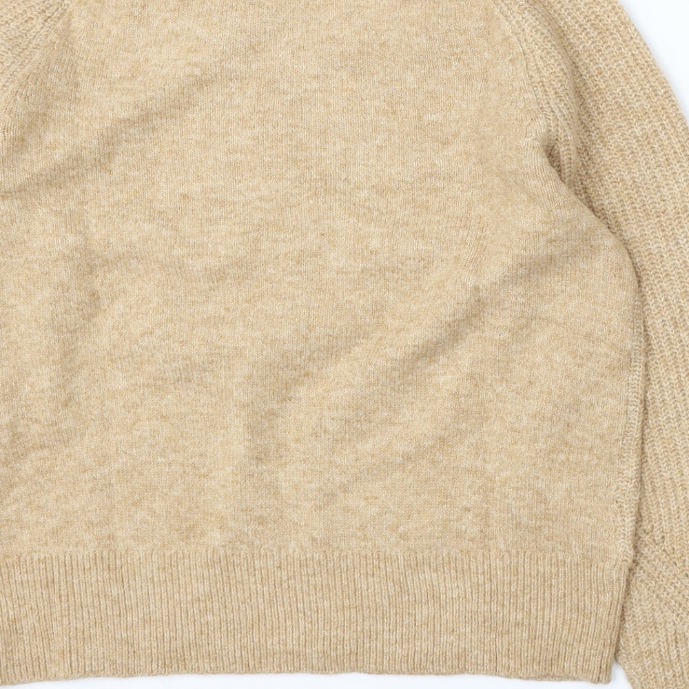 Marks and Spencer Womens Beige Round Neck Acrylic Pullover Jumper Size S