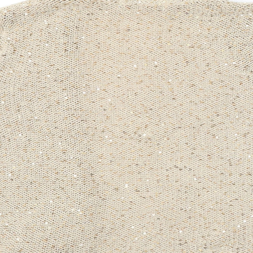 Marks and Spencer Womens Beige V-Neck Polyester Cardigan Jumper Size S
