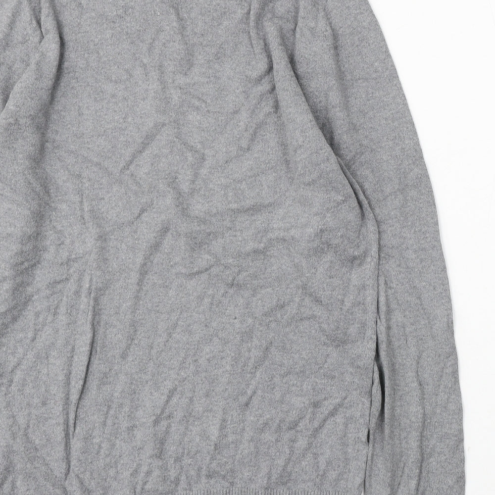 Tommy Hilfiger Mens Grey V-Neck Cotton Pullover Jumper Size M