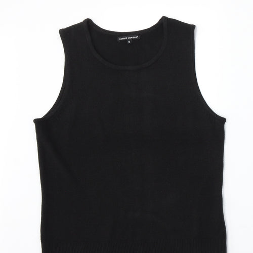 Debbie Morgan Womens Black Round Neck Acrylic Vest Jumper Size M