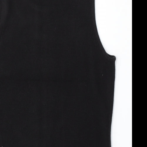 Debbie Morgan Womens Black Round Neck Acrylic Vest Jumper Size M
