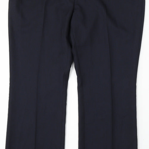 Papaya Womens Blue Polyester Trousers Size 16 L32 in Regular