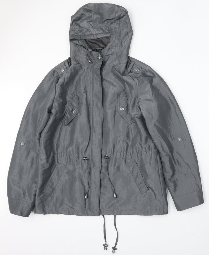 Debenhams Womens Silver Jacket Coat Size 12 Zip