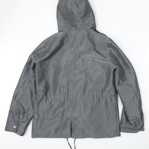 Debenhams Womens Silver Jacket Coat Size 12 Zip