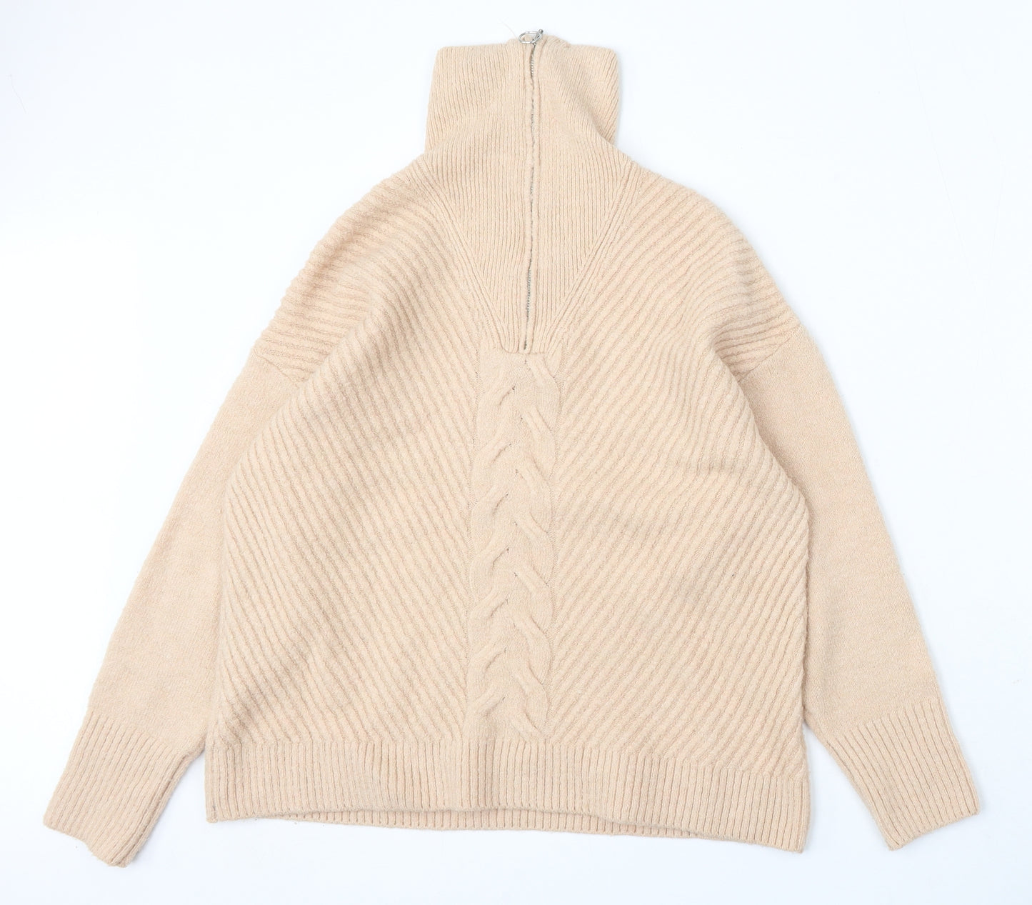 George Womens Pink Mock Neck Acrylic Pullover Jumper Size M