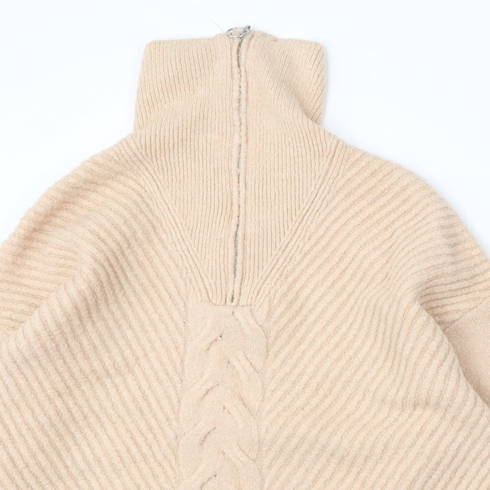 George Womens Pink Mock Neck Acrylic Pullover Jumper Size M