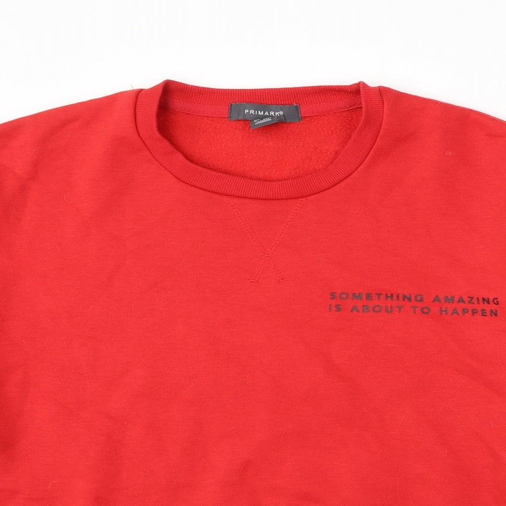 Primark Womens Red Polyester Pullover Sweatshirt Size 12 - something amazing is about to happen