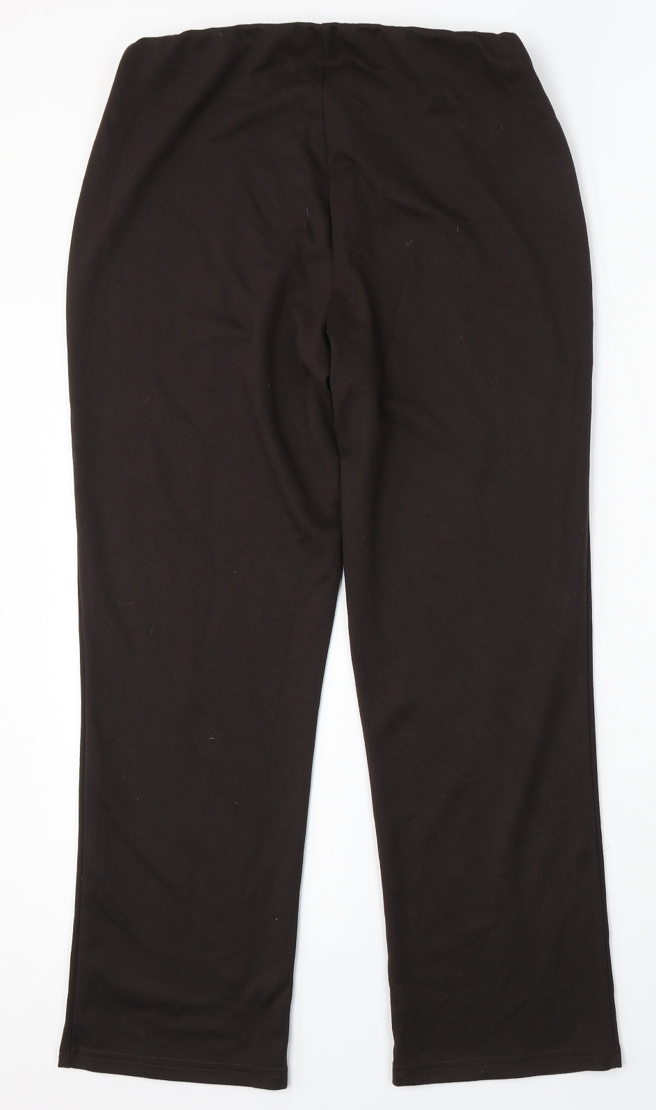 Damart Womens Brown Polyester Trousers Size 14 L28 in Regular