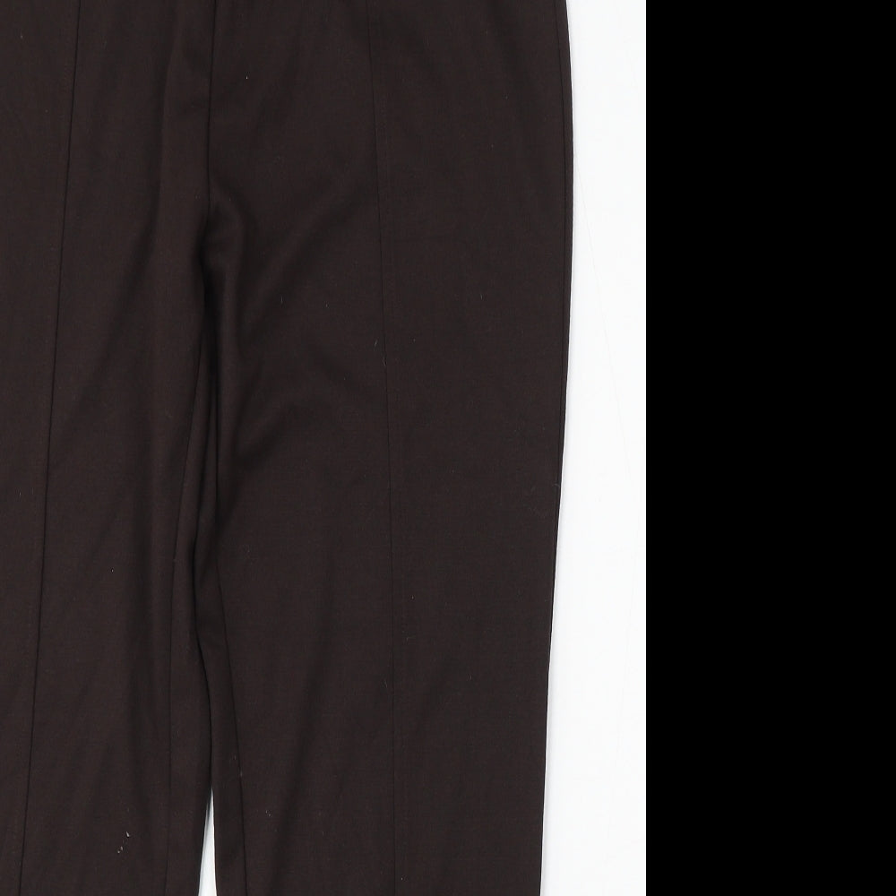 Damart Womens Brown Polyester Trousers Size 14 L28 in Regular