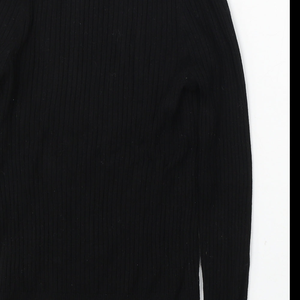 Marks and Spencer Womens Black V-Neck Viscose Pullover Jumper Size 12