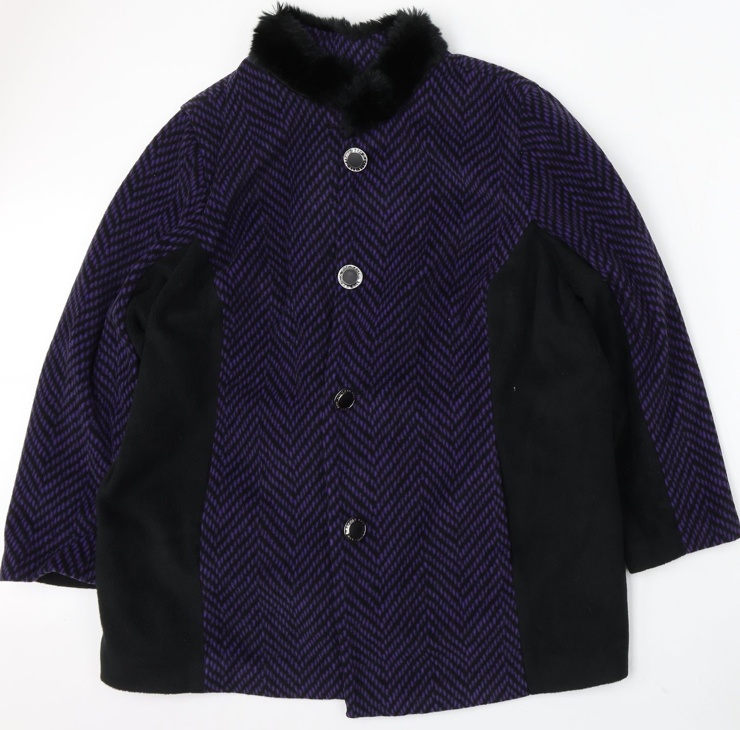 Bob Mackie Womens Multicoloured Geometric Jacket Coat Size 2XL Button