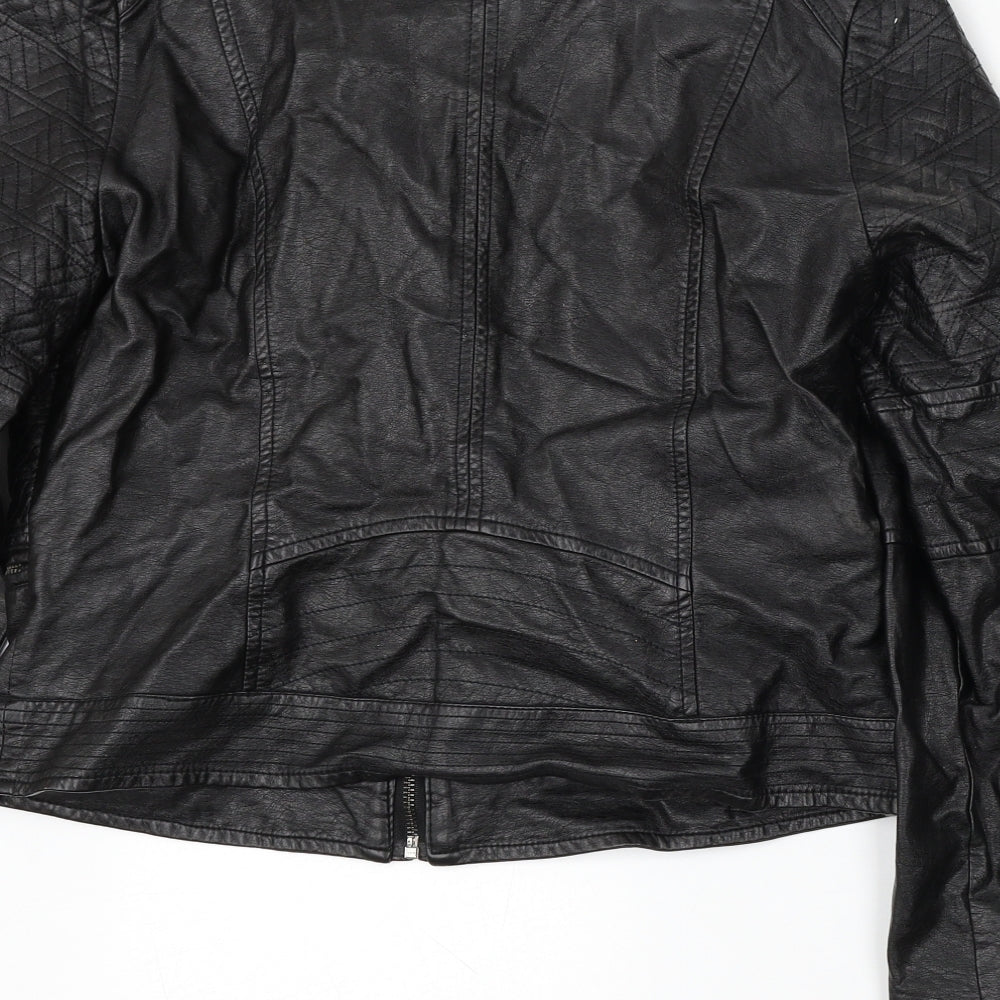 Papaya Womens Black Jacket Size 14 Zip