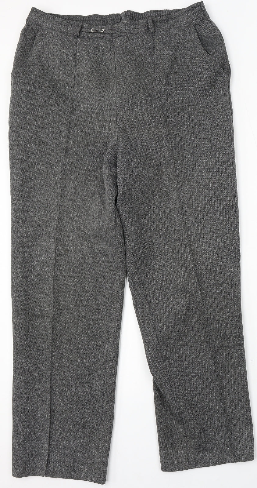 Marks and Spencer Womens Grey Polyester Trousers Size 16 L29 in Regular