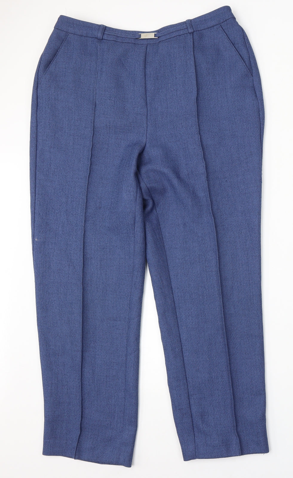 Honor Milburn Womens Blue Polyester Trousers Size 14 L27 in Regular