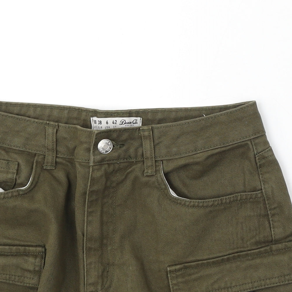 Denim & Co. Womens Green Cotton Cargo Shorts Size 10 L4 in Regular